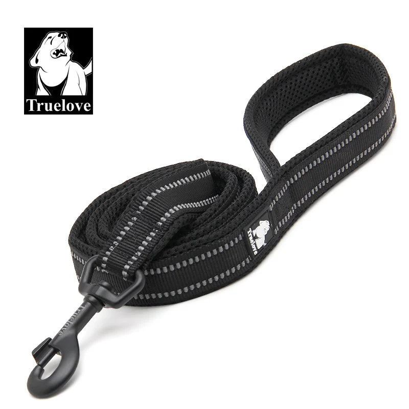 Soft-Padded Reflective Dog Leash - Black