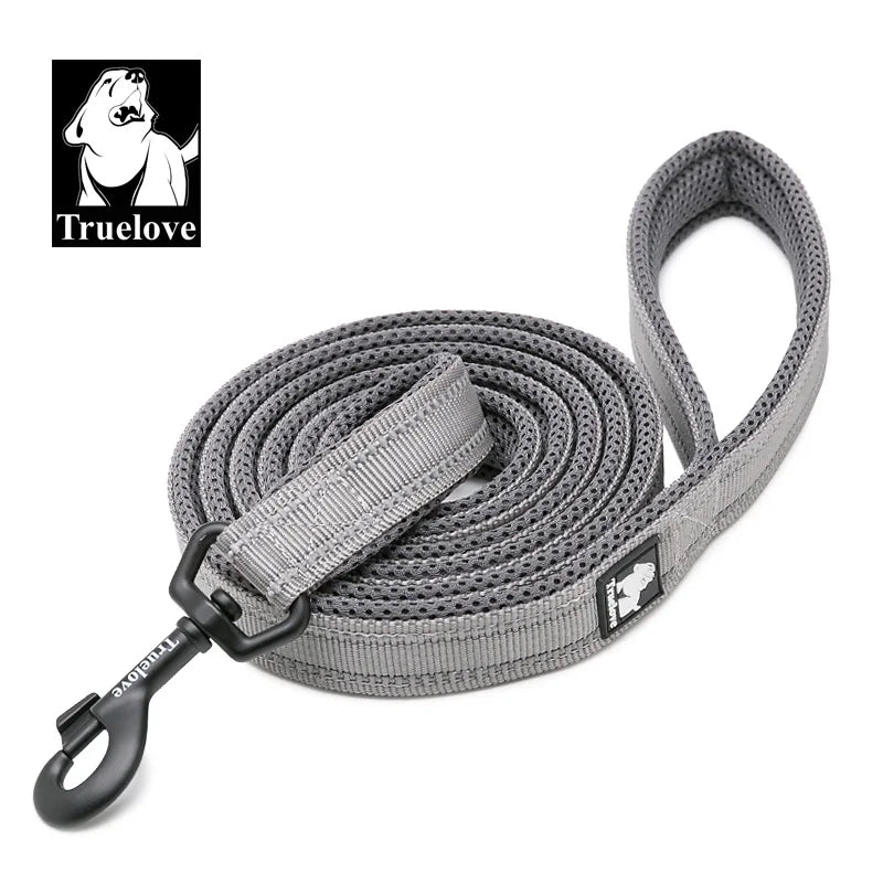 Soft-Padded Reflective Dog Leash - Gray