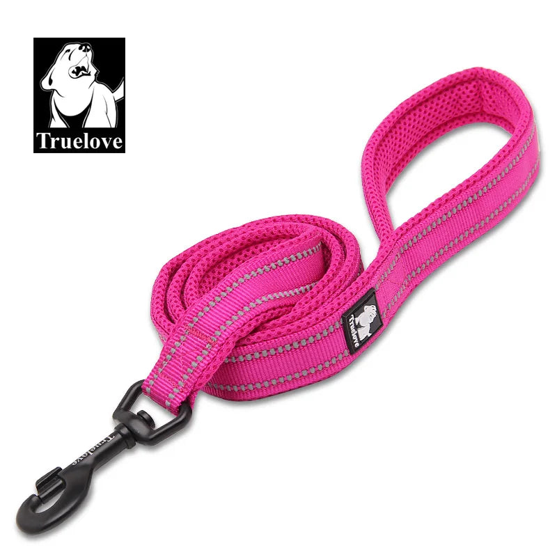 Soft-Padded Reflective Dog Leash - Fuchsia