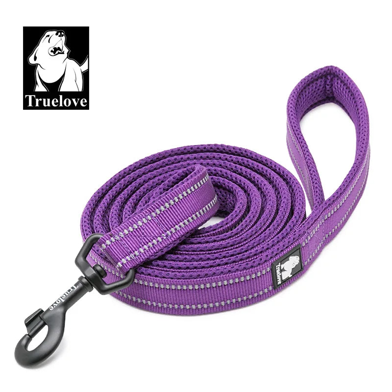 Soft-Padded Reflective Dog Leash - Purple