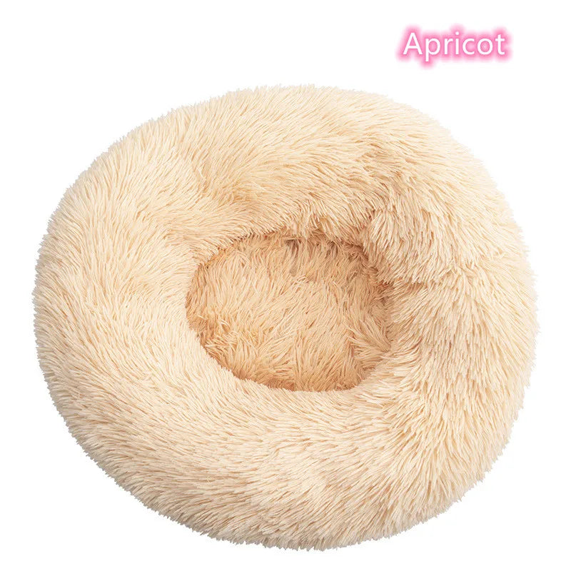Calming Donut Bed for Dogs & Cats – Fluffy Plush