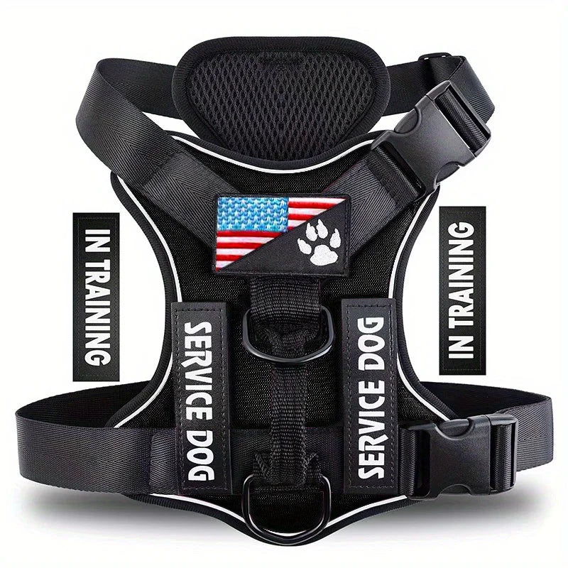 Reflective Service Dog Harness with 5 Patches
