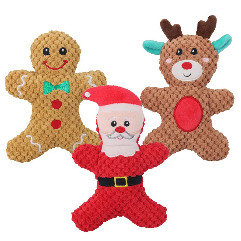 Christmas Squeaky Plush Dog Toys – product photo 3