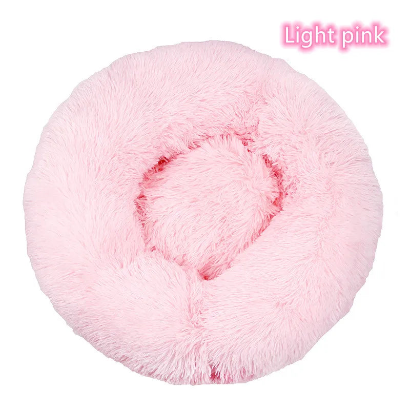 Calming Donut Bed for Dogs & Cats – Fluffy Plush