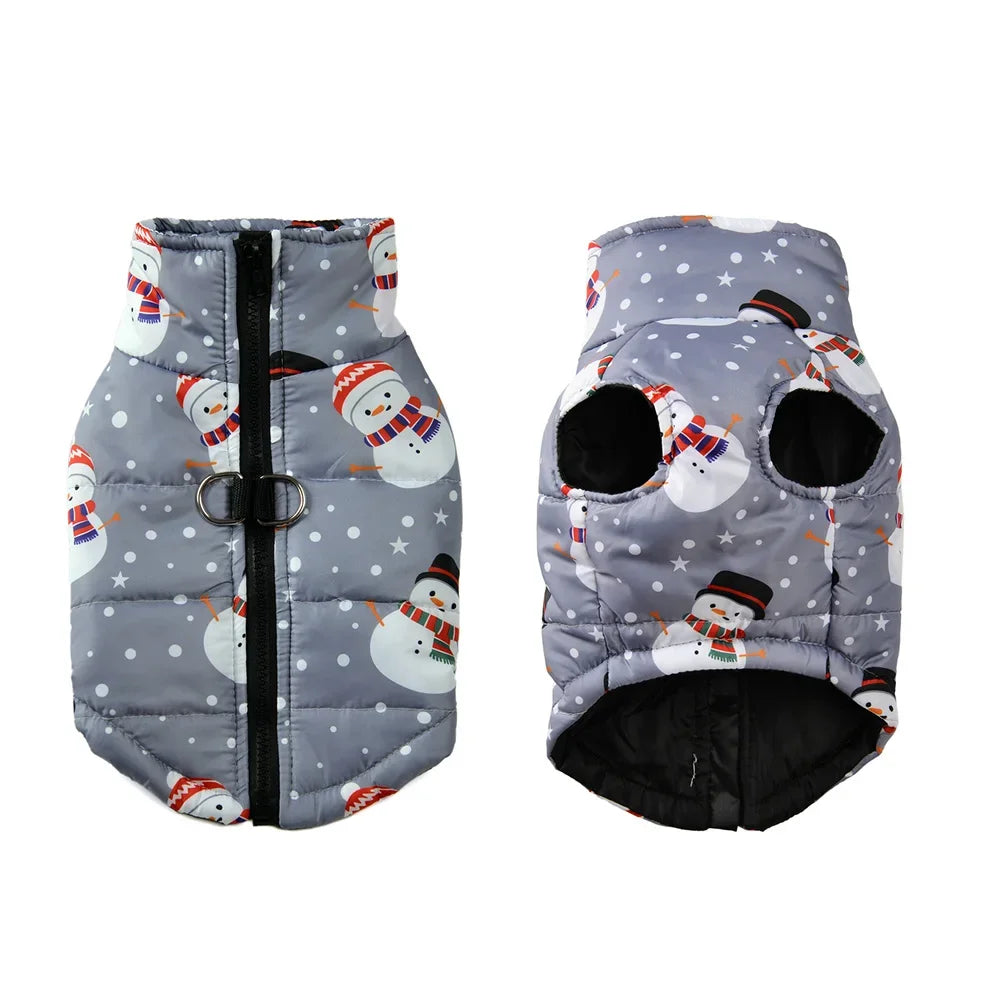 Christmas Print Dog Jacket with D-Ring – product photo 10