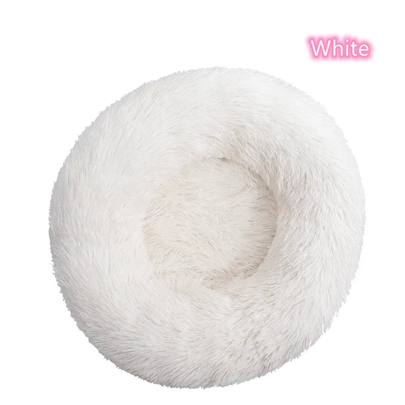 Calming Donut Bed for Dogs & Cats – Fluffy Plush