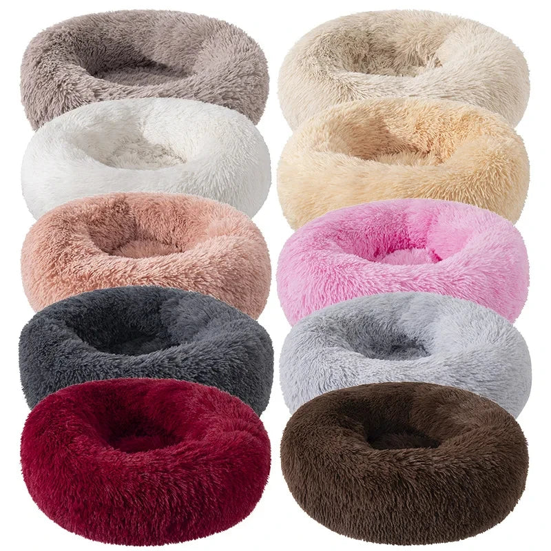 Calming Donut Bed for Dogs & Cats – Fluffy Plush