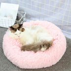Calming Donut Bed for Dogs & Cats – Fluffy Plush