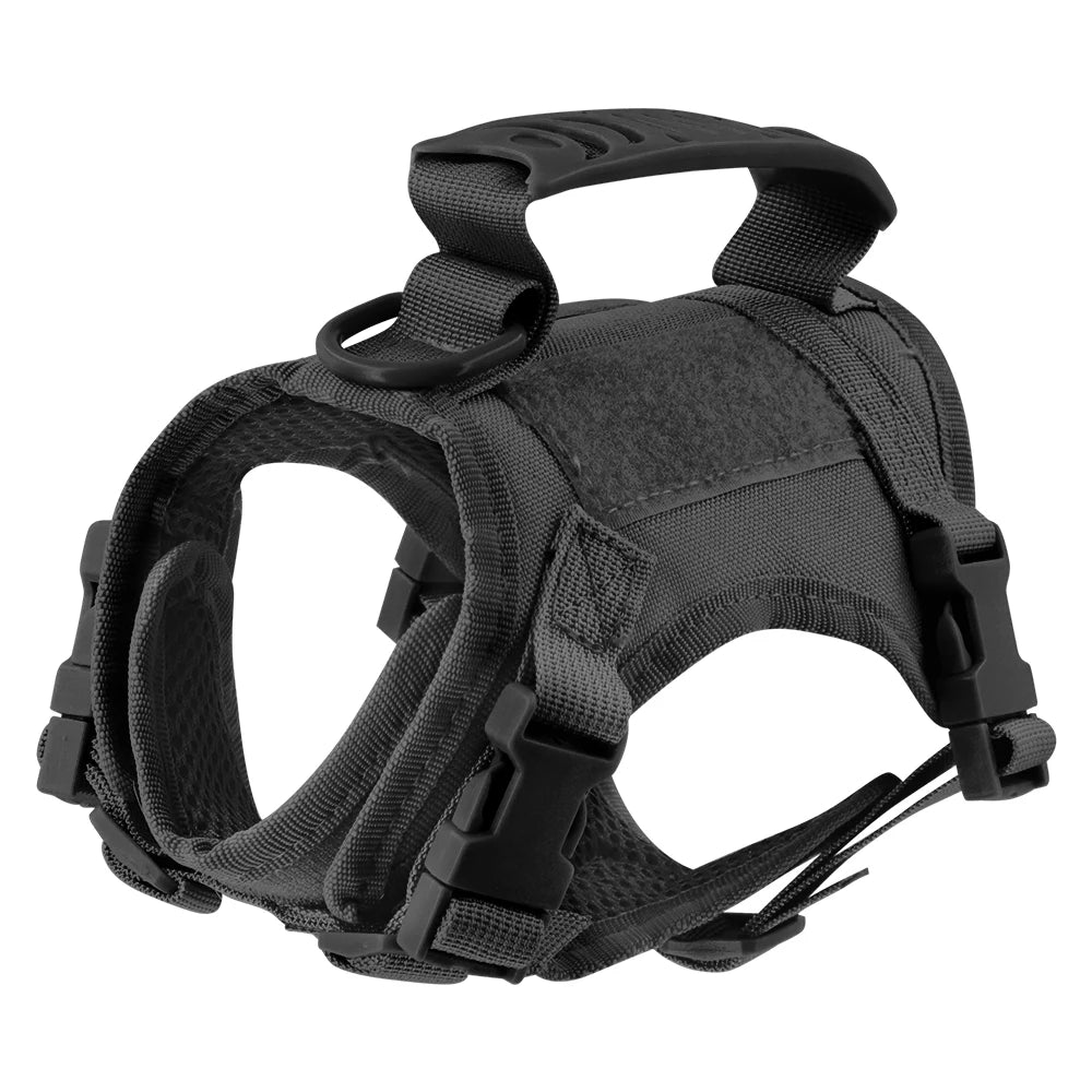 Tactical Harness & Leash Set for Small Pets - Black Harness