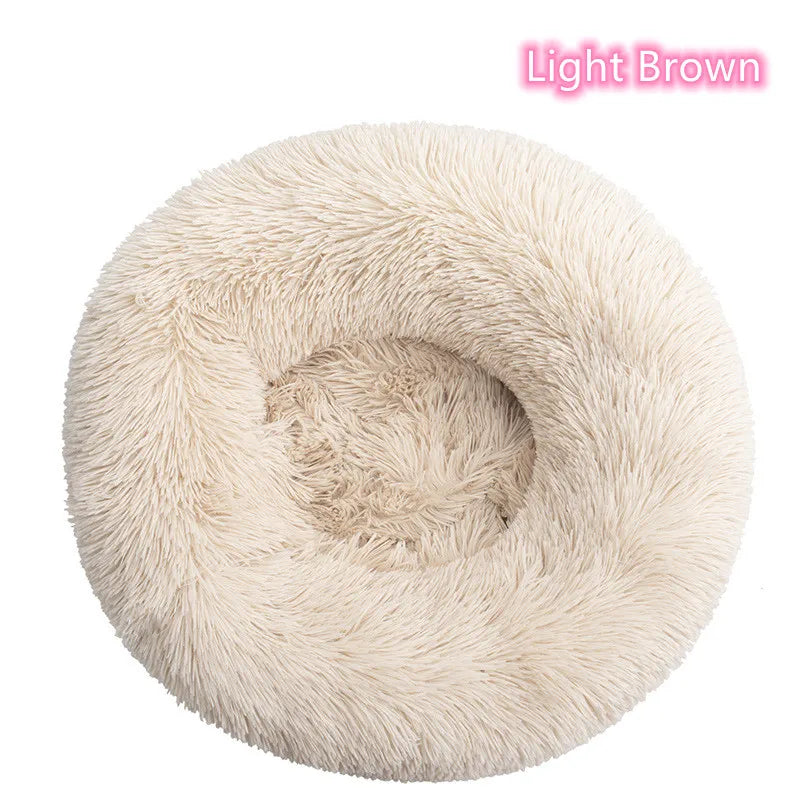 Calming Donut Bed for Dogs & Cats – Fluffy Plush