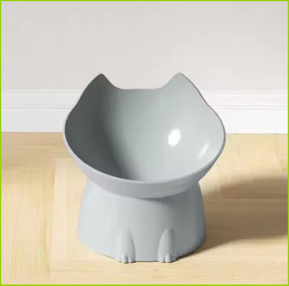 Elevated Long-Ear Pet Feeding Bowl - grey