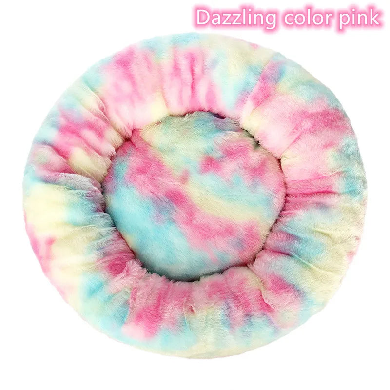 Calming Donut Bed for Dogs & Cats – Fluffy Plush