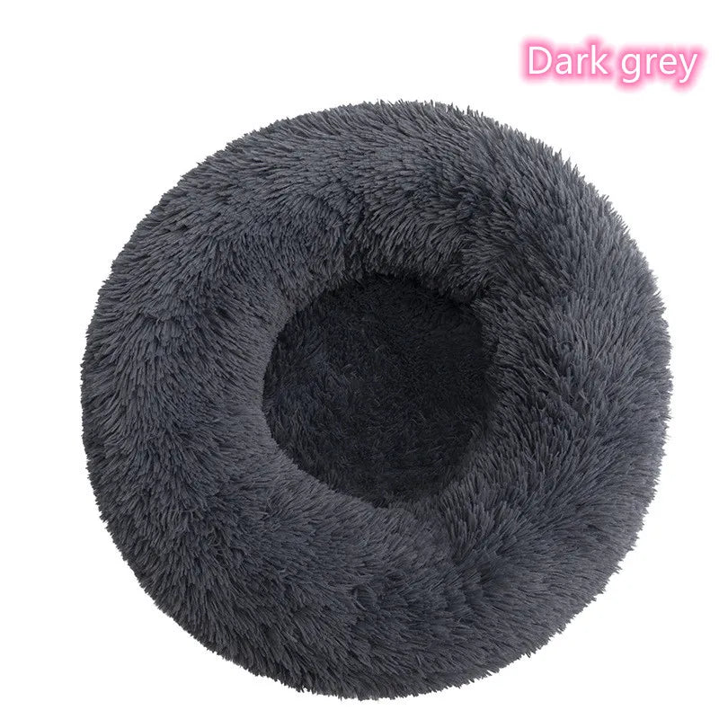 Calming Donut Bed for Dogs & Cats – Fluffy Plush