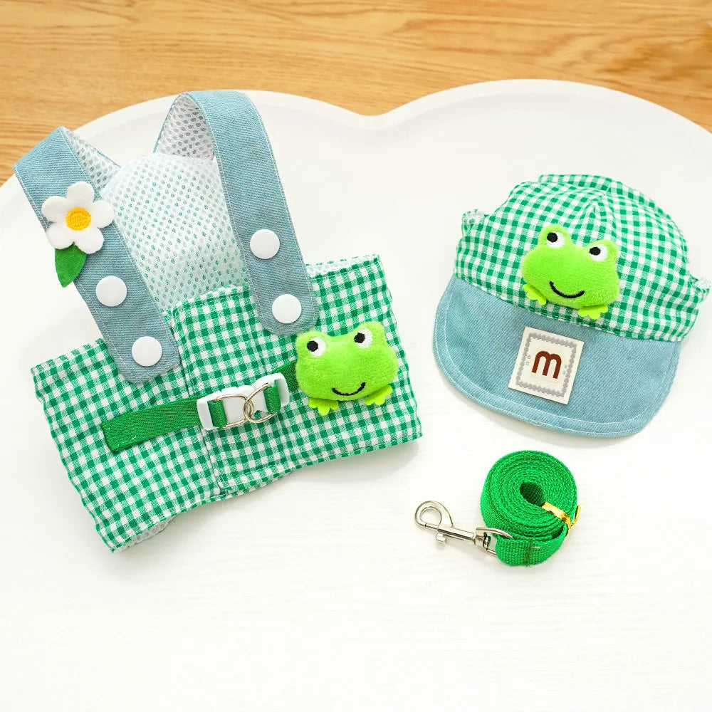 Duck & Frog Character Pet Harness Set - Green