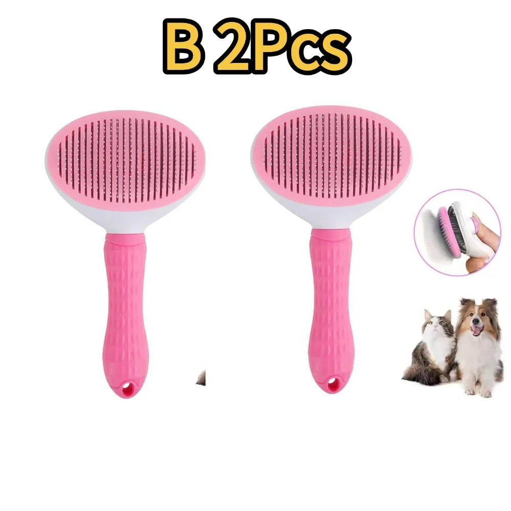 Self-Cleaning Pet Grooming Brush - Style B (2-pack)