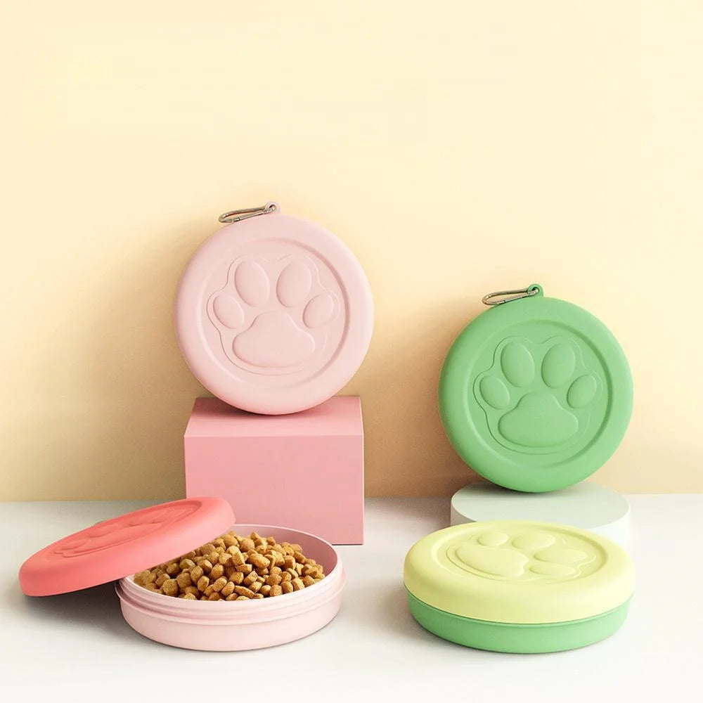 2-in-1 Travel Dog Bowl with Treat Storage