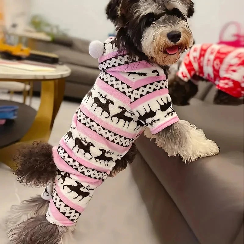 Reindeer Fleece Dog Pajamas – product overview