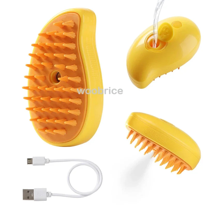 Steam Brush for Cats & Dogs – Spray Grooming & Massage
