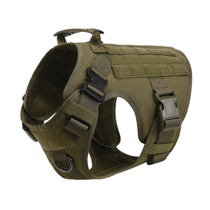 Heavy-Duty Tactical Dog Harness with Handle - Green Harness