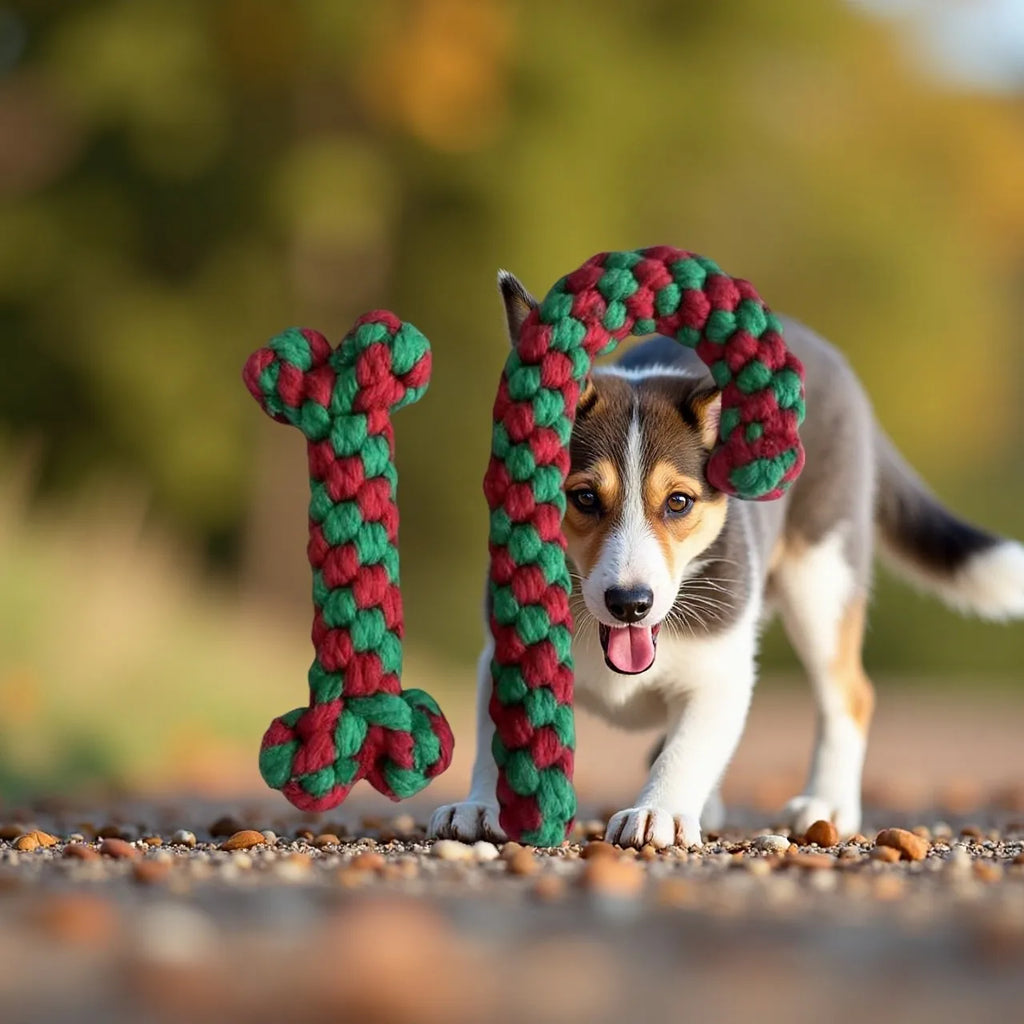 Holiday Rope & Plush Dog Toys – product photo 2