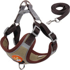 Reflective Harness & Leash Set for Small Dogs and Cats - Brown