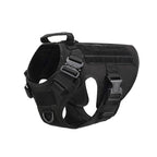 Tactical MOLLE Dog Harness Set with Pouches - Black Harness