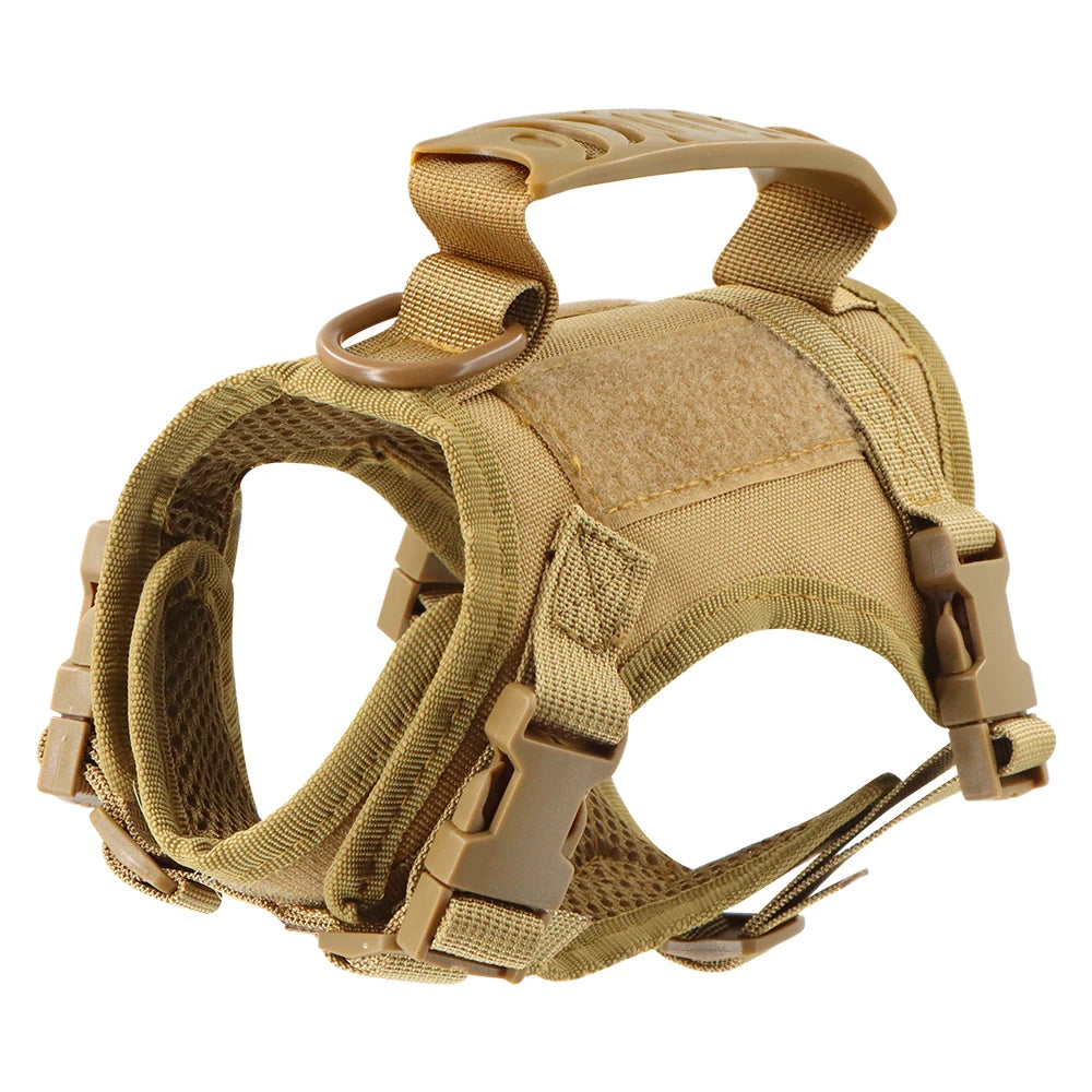 Tactical Harness & Leash Set for Small Pets - Brown Harness