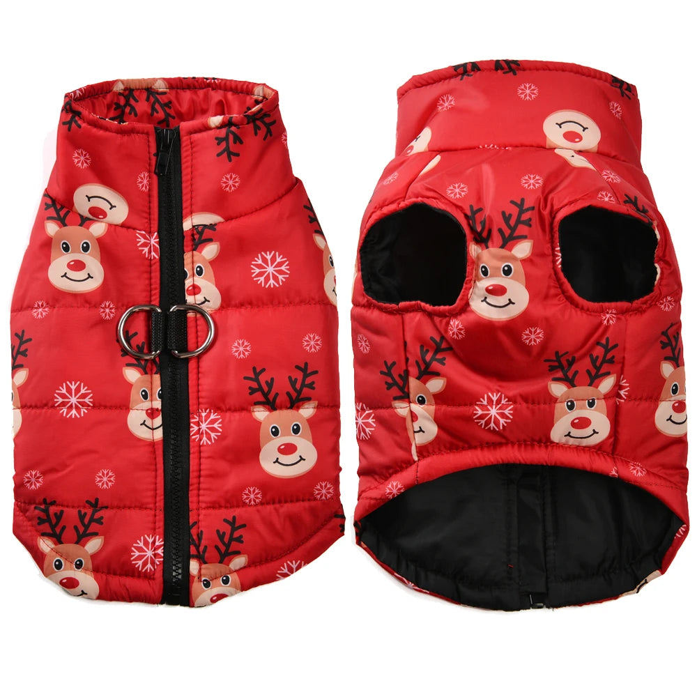 Christmas Print Dog Jacket with D-Ring – product photo 11