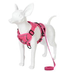 Reflective Mesh Harness & Leash Set for Small Pets - Rose Red