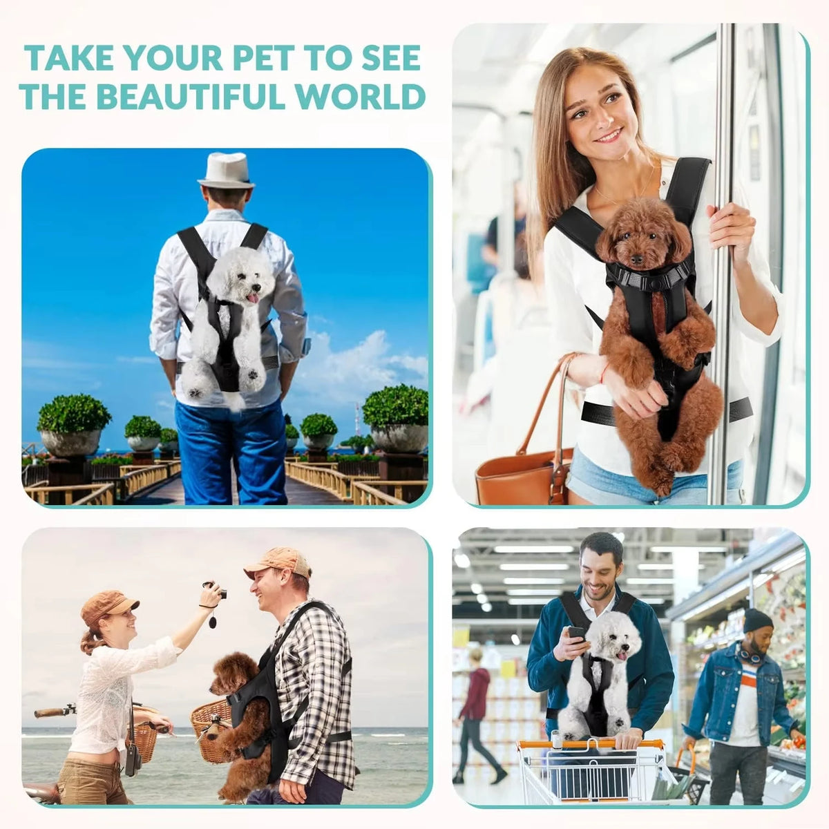 Hands-Free Front Dog Carrier Backpack – Legs-Out & Padded
