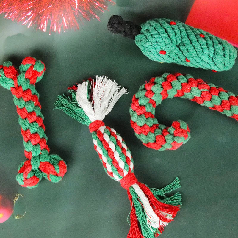 Holiday Rope & Plush Dog Toys – product photo 4
