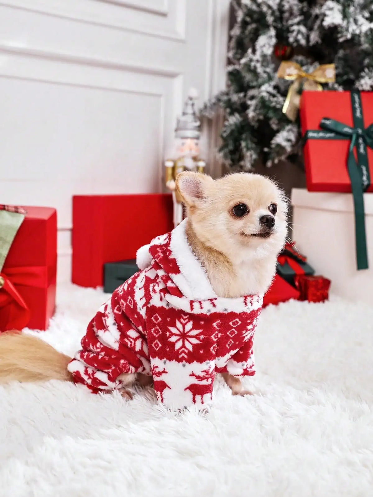 Reindeer Fleece Dog Pajamas – product photo 7