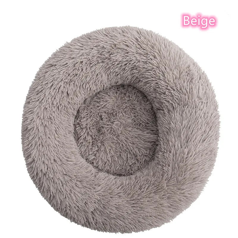 Calming Donut Bed for Dogs & Cats – Fluffy Plush