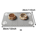 Absorbent Waterproof Pet Feeding Mat - Gray, 20 × 30 cm