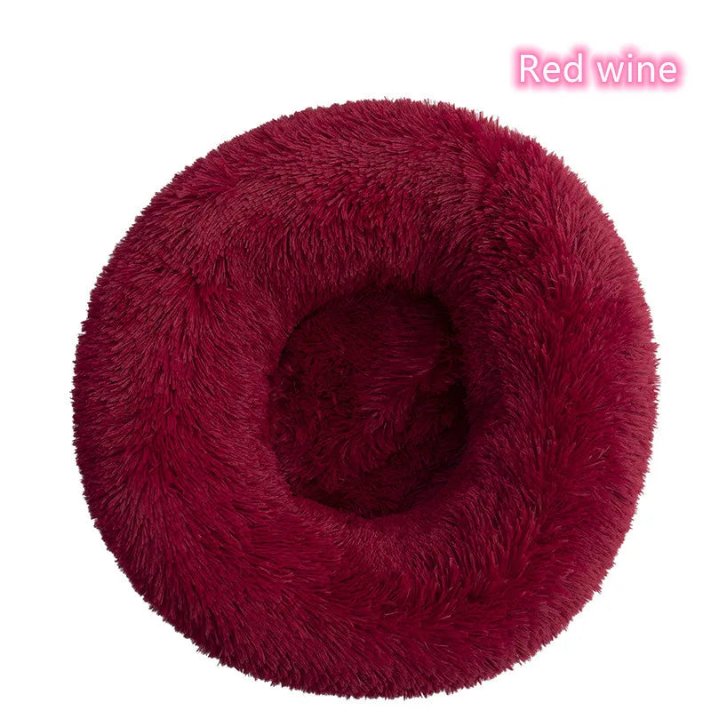 Calming Donut Bed for Dogs & Cats – Fluffy Plush