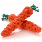 Braided Cotton Rope Carrot Chew Toy for Dogs