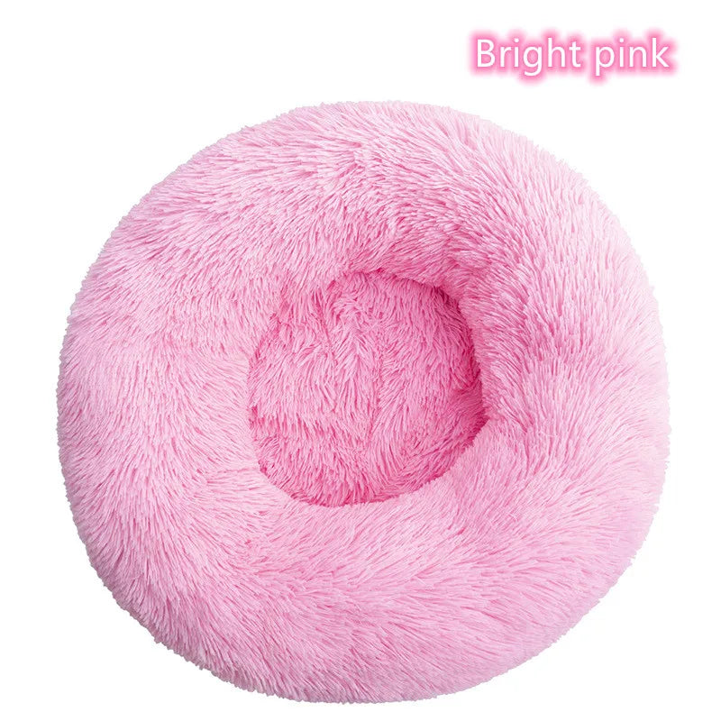 Calming Donut Bed for Dogs & Cats – Fluffy Plush