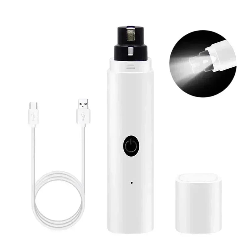 Quiet Dog & Cat Nail Grinder – Rechargeable with LED Light