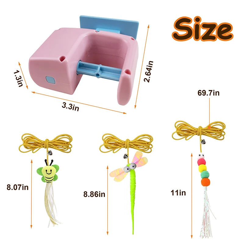 Hanging Door Cat Toy – Automatic Feather String, Rechargeable