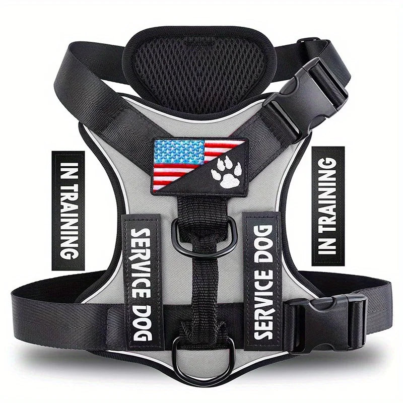 Reflective Service Dog Harness with 5 Patches