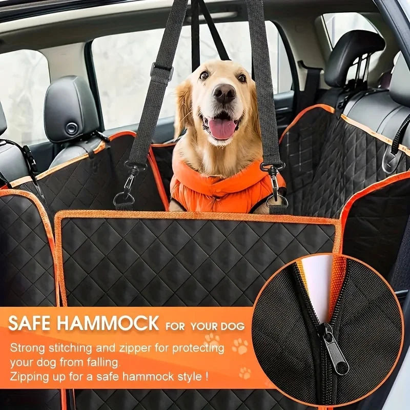 Waterproof Dog Car Seat Cover – Back Seat Hammock with Mesh Window