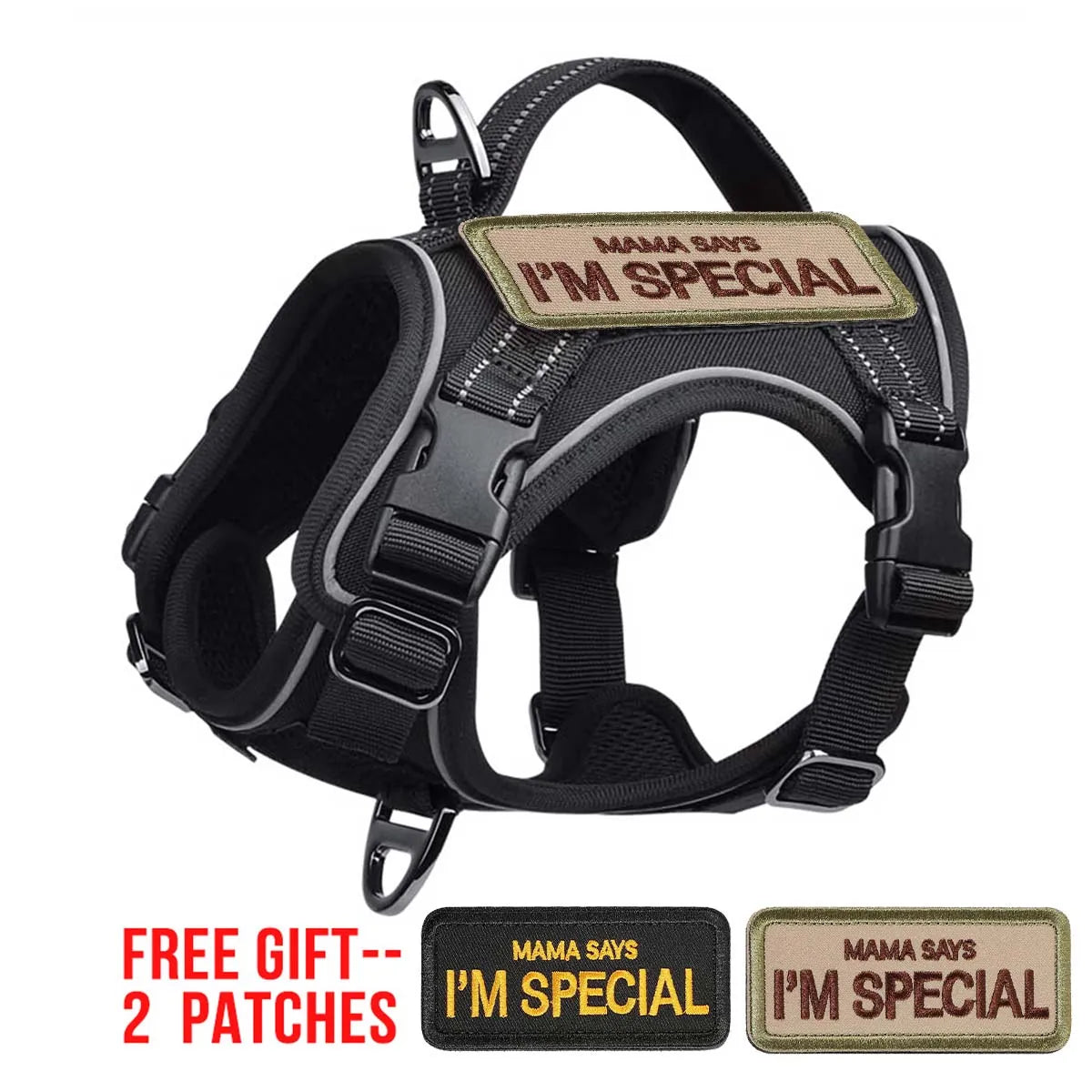 Tactical Harness for Small Dogs with Control Handle - Black Harness