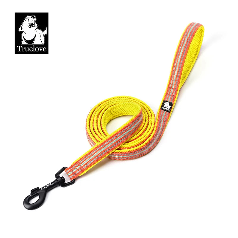 Soft-Padded Reflective Dog Leash - Blazing Yellow