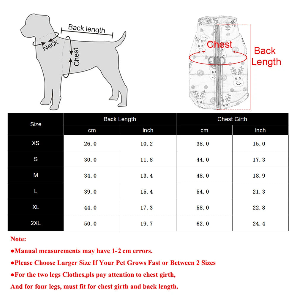 Christmas Print Dog Jacket with D-Ring – product photo 6