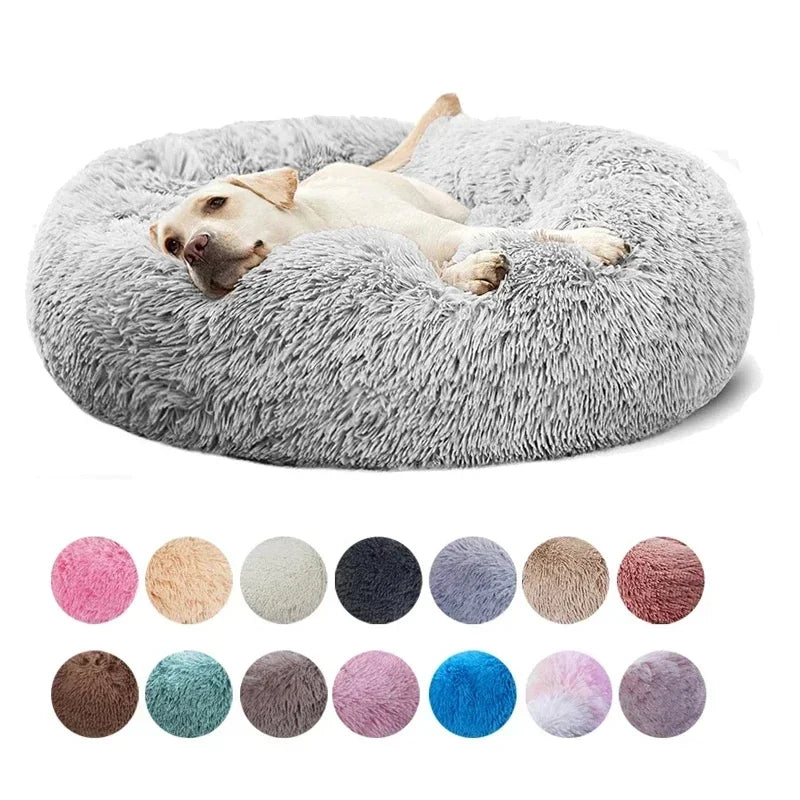 Calming Donut Bed for Dogs & Cats – Fluffy Plush