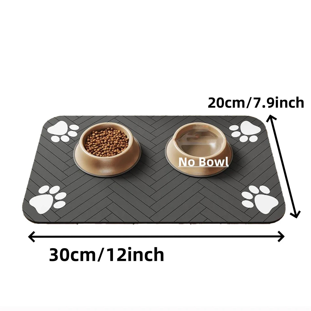 Absorbent Waterproof Pet Feeding Mat - Black, 20 × 30 cm