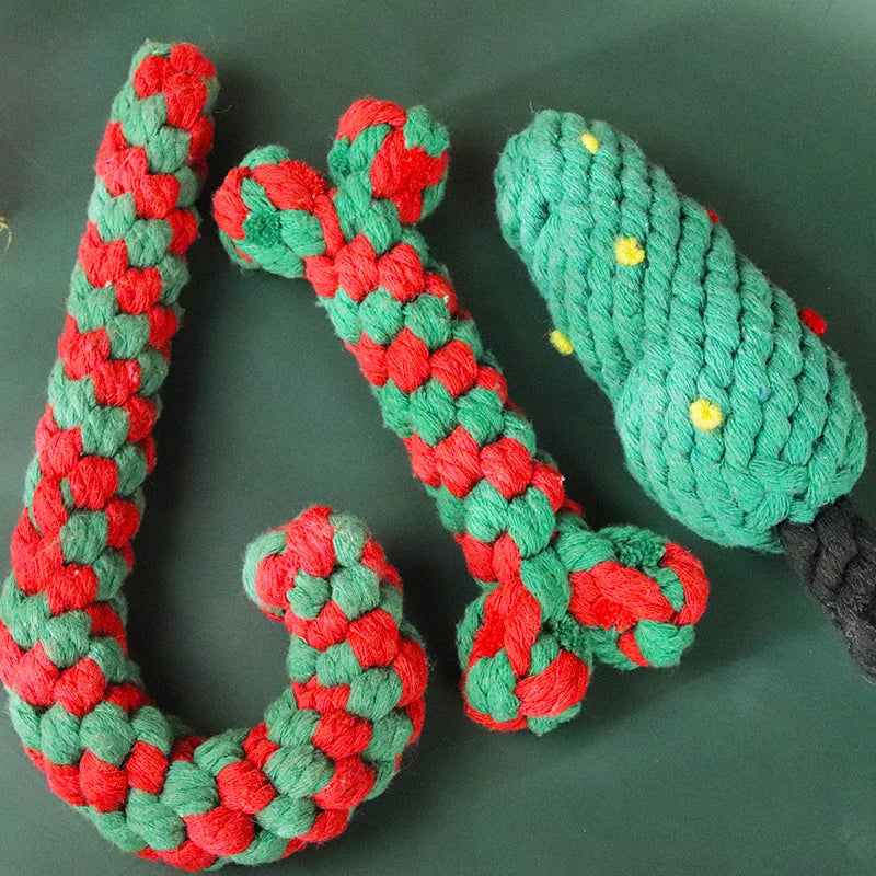 Holiday Rope & Plush Dog Toys – product photo 3