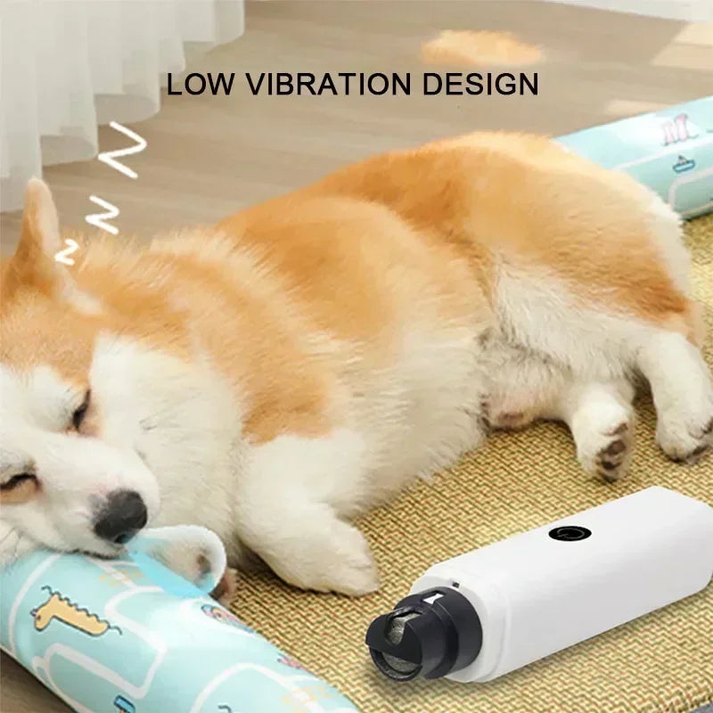 Quiet Dog & Cat Nail Grinder – Rechargeable with LED Light