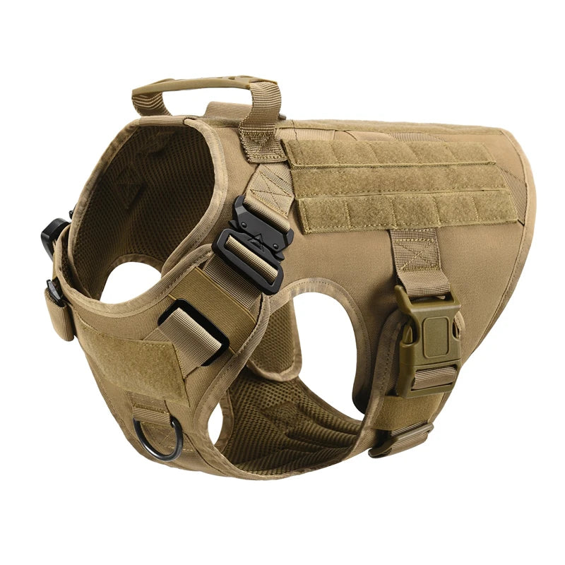 Heavy-Duty Tactical Dog Harness with Handle - Brown Harness