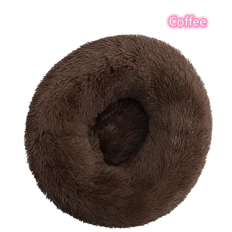 Calming Donut Bed for Dogs & Cats – Fluffy Plush